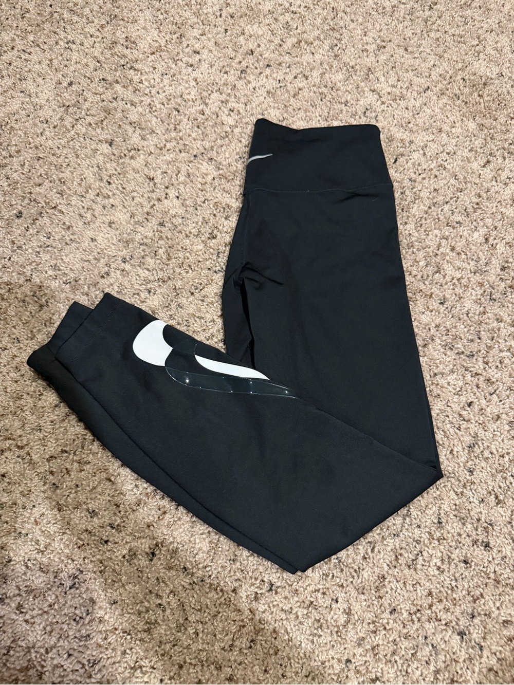 Nike Black Dri-FIT Leggings with White and Black Swoosh